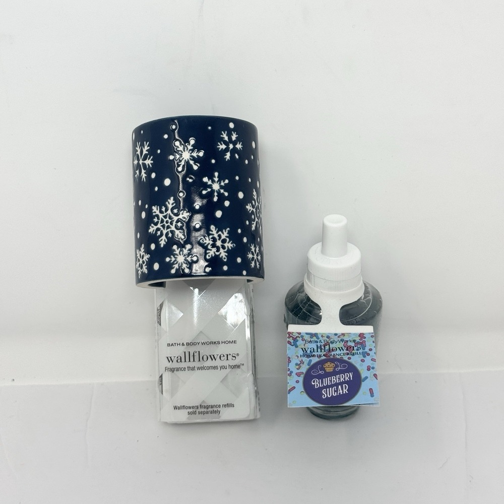 Bath & Body Works BLUEBERRY SUGAR Wallflower Fragrance Refill & Plug In Bundle